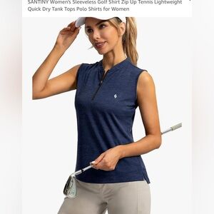 Santiny Women’s sleeveless golf shirt- large